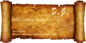 Décsei Judit névjegykártya